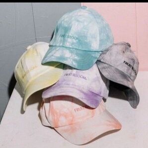 新品 帽子 キャップ TIE DYE LOW CAP フルーツオブザルーム タイダイ柄 キャップ color イエロー