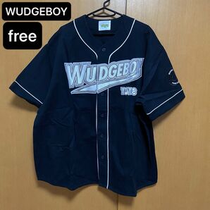 WUDGEBOY ベースボールシャツ 「free」黒 ブラック 半袖