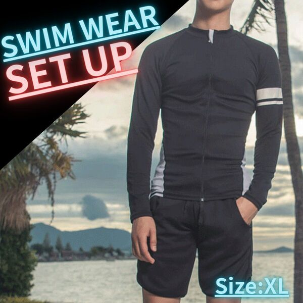 メンズ 水着 ラッシュガード 海 海パン セット 夏 XL