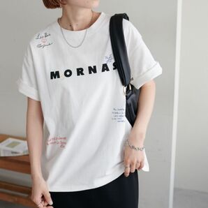 総柄刺繍ロゴTシャツ