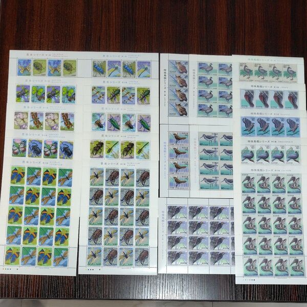 【総額24000円】昆虫シリーズ・ 特殊鳥類シリーズ 記念切手 60円 20シート 400枚