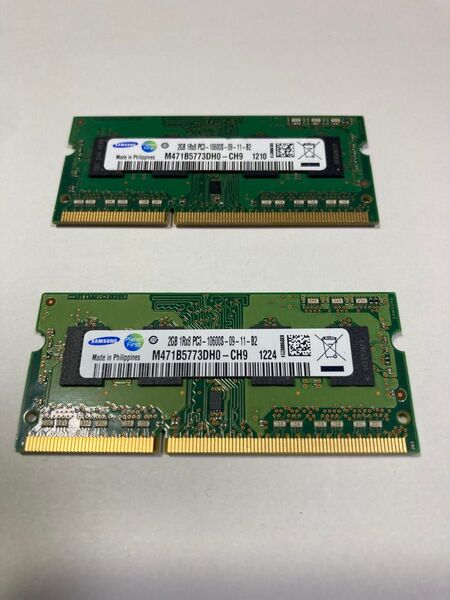 計4G サムスン 2GBメモリ2枚セット/2G 1Rx8 PC3 10600S 09 11 B2/M471B5773DH0-CH9