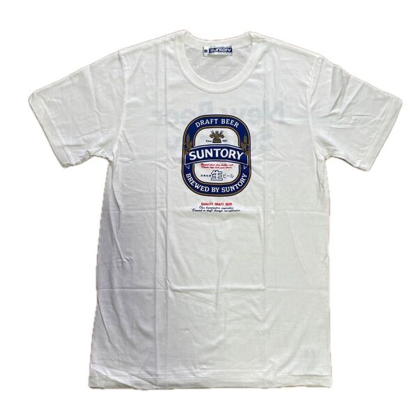 Tシャツ SUNTORY サントリー 生ビール BEER ホワイト 日本製 ヴィンテージ 未使用品
