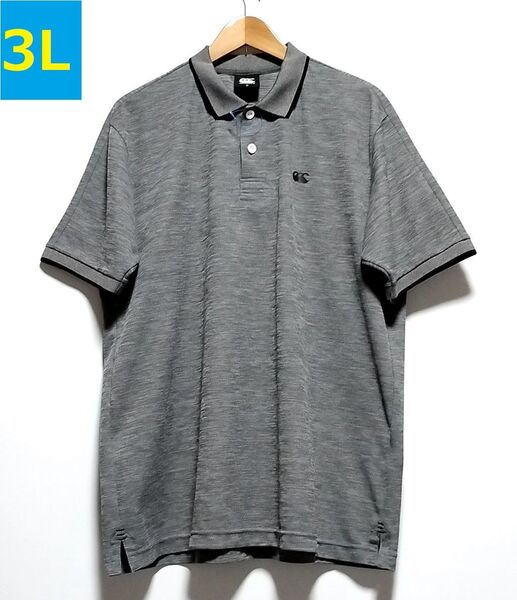 極美品 カンタベリー ★メンズ3L★ ストレッチ フレックスコントロールポロ 半袖ポロシャツ Tシャツ ラグビー ラガーシャツ