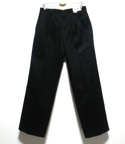 新品 ユニクロ ツータックチノ イージーケア イージーパンツ チノパンツ ボトムス スラックス ビジネス 黒 メンズ W85