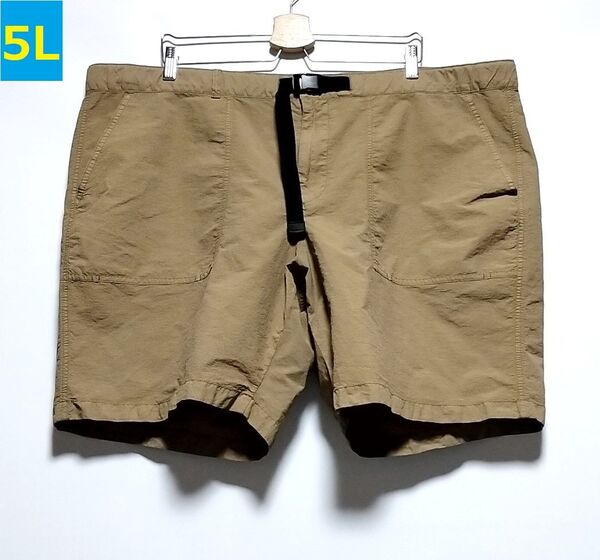 美品 ユニクロ ★メンズ4XL(5L)サイズ★ 春夏 ユーティリティショートパンツ ナイロンショーツ ハーフパンツ 茶色 短パン
