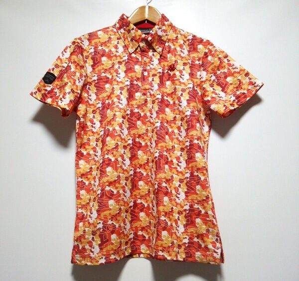 新品 カッパゴルフ ★迷彩/カモフラ★ 春夏 ストレッチ ボタンダウン 半袖ポロシャツ 半袖シャツ ゴルフシャツ メンズM
