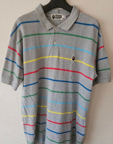A BATHING APE マルチボーダーポロシャツ XXL