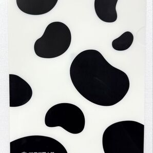 牛柄 クリアファイル ブラック 北海道マークver 酪農学園大学 アニマル柄 A4 文房具