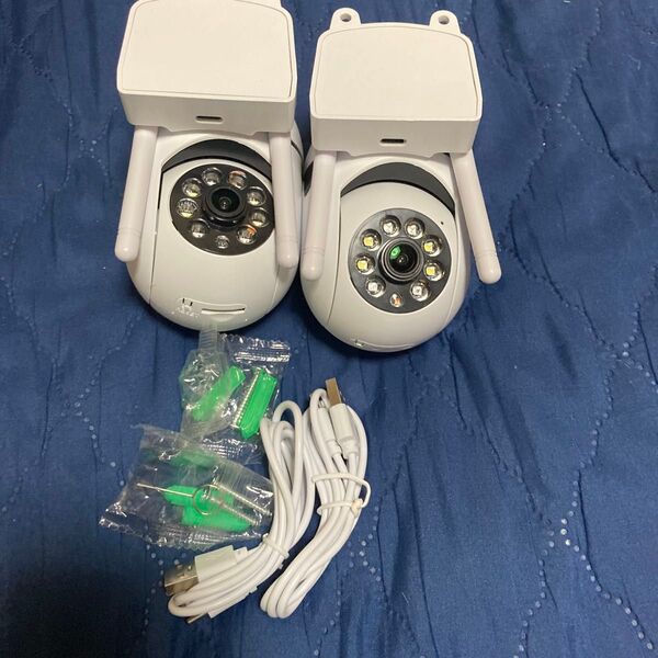 AI自動追跡 FHD高解像度ワイヤレスPTZ Wi-Fi防犯カメラ2台セット