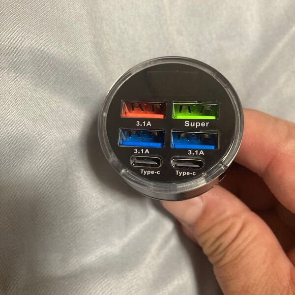 車載充電器 4ポート 急速充電 Type-C×2 USB×2