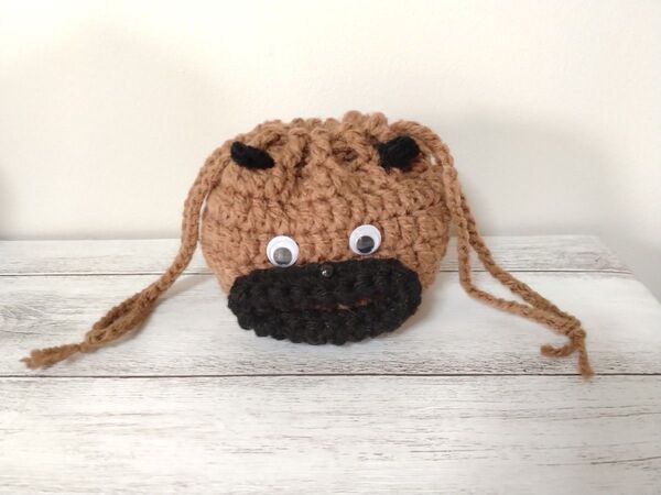 パグちゃんの巾着ポーチ 小物入れ ハンドメイド