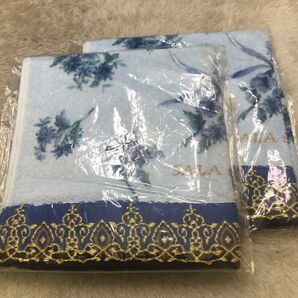 SALA LOVERS フェイスタオル2枚セット ブルー 花柄 未使用