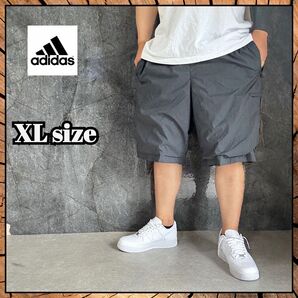 adidas アディダス ハーフパンツ us古着 ナイロン グレー XL