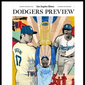 ドジャース 大谷翔平 『ドジャースプレビュー号』 額縁入 ロサンゼルスタイムズ