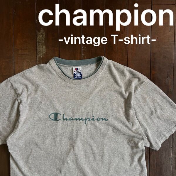 USA製!!【Champion チャンピオン】ヴィンテージTシャツ 90s 霜降グレー 杢グレー ユニセックス