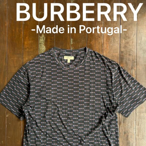 希少!!【Burberry バーバリー】ロゴ総柄Tシャツ XL