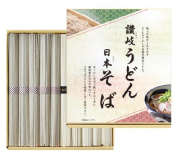 三盛物産 ”讃岐うどん・日本そば” セット800g(50g×8束+50g×8束)