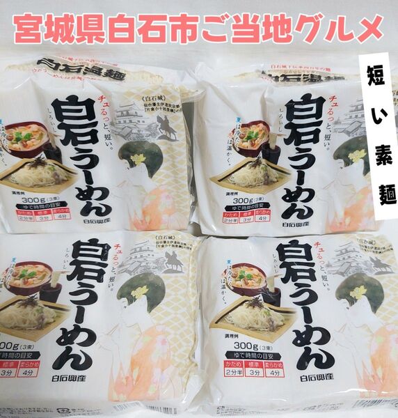 白石温麺 うーめん300g(100g×3束)宮城県特産品 短い素麺