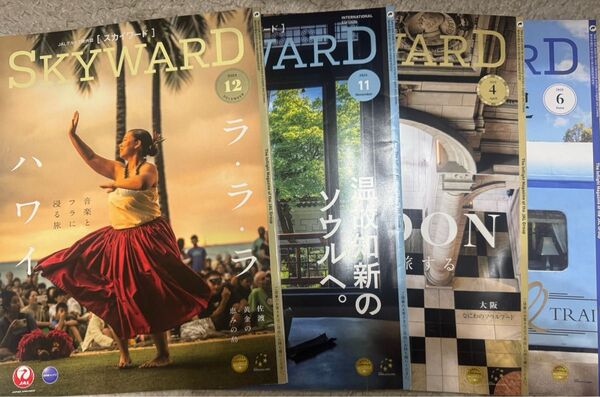 JAL 日本航空 機内誌 4冊セット ジャル スカイワード SKYWARD ハワイ 韓国 ロンドン オーストラリア