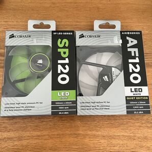 2個セット 12cmファン CORSAIR AF120 SP120 白 緑 LED