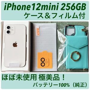 【極美品】iPhone12mini 256GB ケース、フィルム付