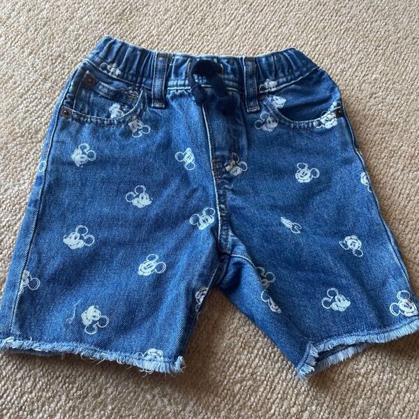 ディズニー GAP ミッキー デニムショートパンツ 110cm