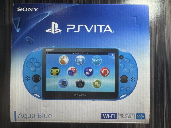 【美品】PlayStation Vita Wi-Fiモデル アクア・ブルー ※4Gメモリーカード付き