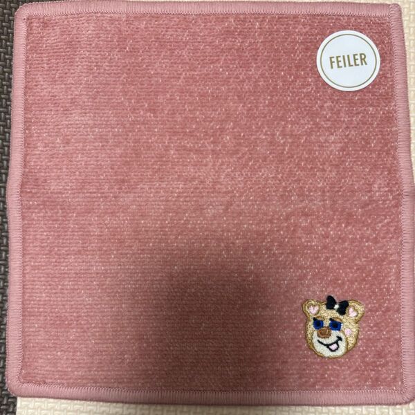 完売 FEILERオールドテディガール刺繍ハンカチ フェイラー