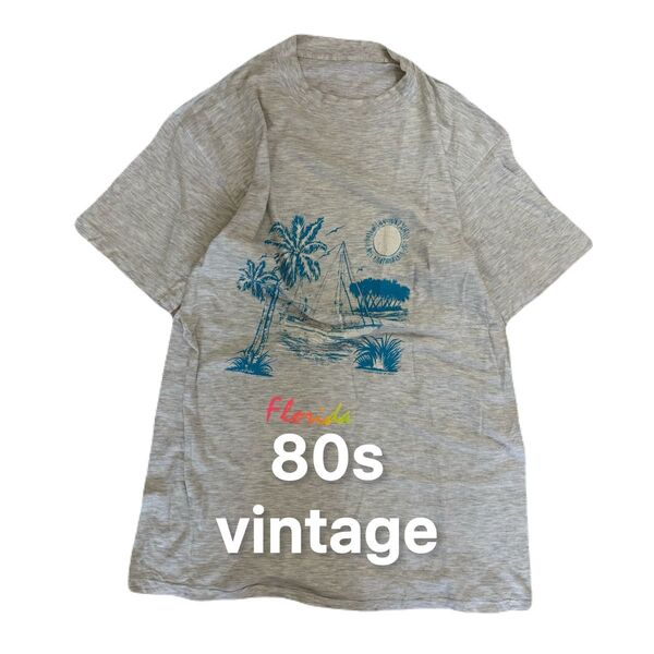 80s vintage Tシャツ ヴィンテージ ビンテージ アメカジ グレー 古着 半袖Tシャツ アメリカ古着
