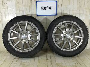 R094　タイヤホイール2本　STRANGER　4H/PCD100　165/60R15　4.5J　Offset +43　スタッドレスタイヤ　BRIDGESTONE　BLIZZAK　REVO