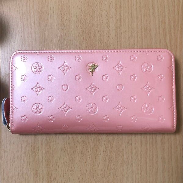 新品未使用 FairFairy レディース 長財布 ラウンドファスナー 財布 レザー ロングウォレット 長財布 ライトピンク