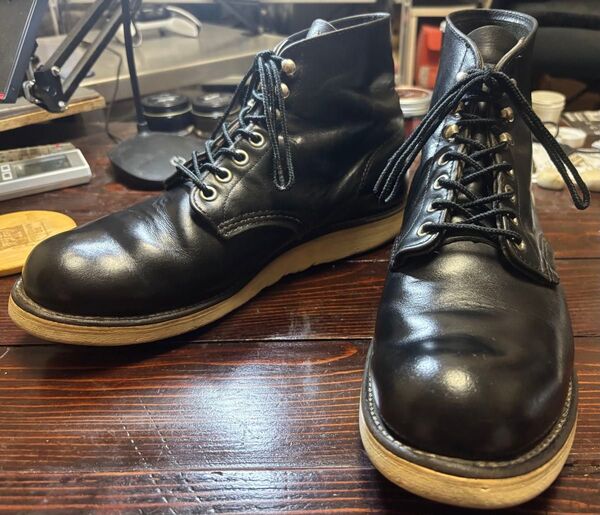 【四角犬タグ】レッドウィング 8165 Dワイズ US8 1/2 26.5cm ブーツ プレーントゥ RED WING