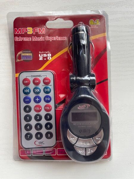 MP3 FM トランスミッター リモコン付き|車載 音楽プレーヤー USB/SD対応