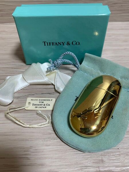 【未使用】廃盤 Tiffany ビーン オイルライター solid brass 真鍮製 ティファニー ゴールド 喫煙具