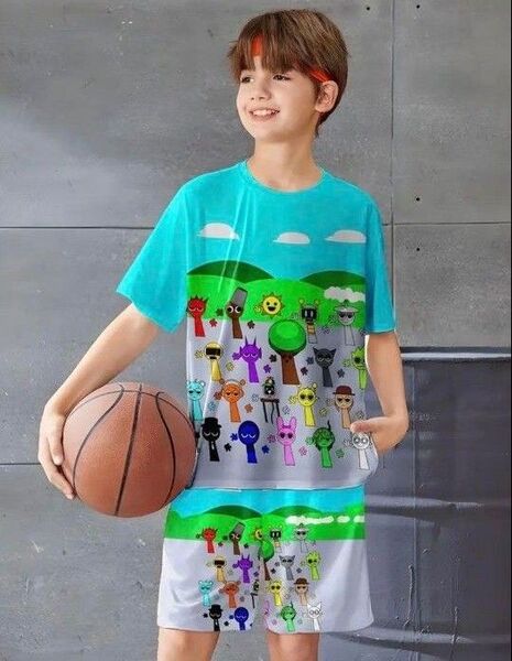 スプランキー 上下セット 水色 110cm〜120cm キッズ 半袖 Tシャツ
