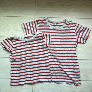 お揃い半袖ボーダーTシャツ 90.120