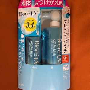 ビオレUVアクアリッチウォータリーエッセンスフレッシュパウチ本体 120g1個つけかえ用 120g1個