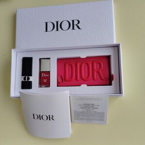 Dior ノベルティ 3点セット リップ ネイル ミラー 付きタグ ラゲージタグ セット未使用
