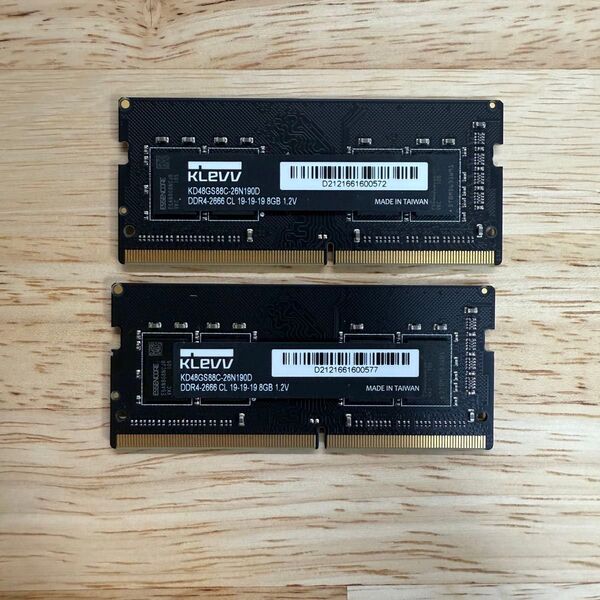 ノートPC用 SO-DIMM メモリ 16GB(8GB x 2枚) KLEVV KD48GS88C-26N190D