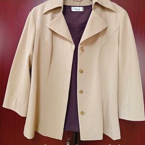 七分袖 ジャケット インナー セット ベージュ М〜L