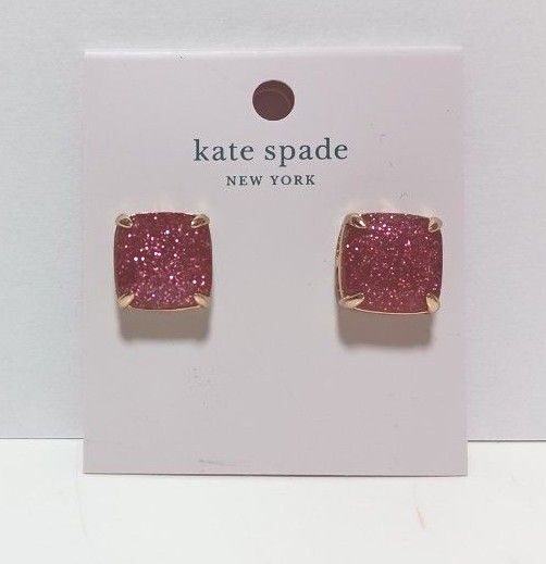 ケイトスペード kate spade ピアス スクエア グリッター ローズゴールド