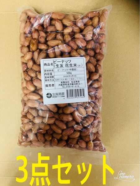 無添加 大粒 生落花生 花生 花生米 生 ピーナッツ 500g