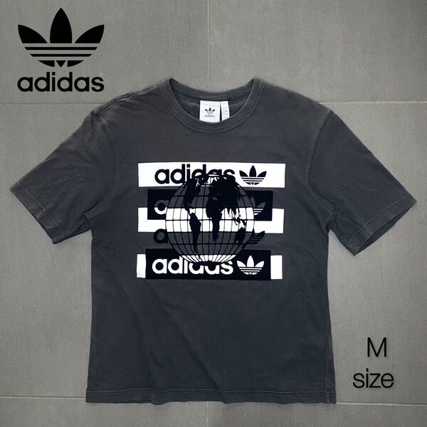 adidas アディダス アースプリントTシャツ ブラック Mサイズ