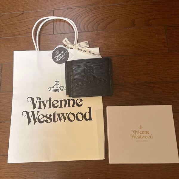 Vivienne Westwood マネークリップ ブラック ビックオーブレザー ヴィヴィアンウエストウッド 型押しがおしゃれ