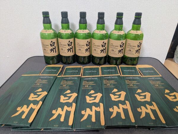 白州18年 空瓶と化粧箱6本セット空き瓶 HAKUSYU SUNTORY