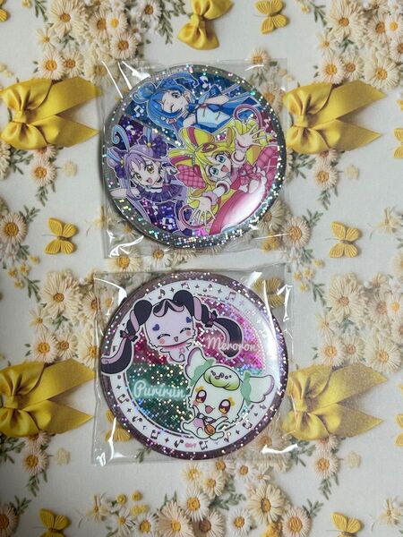 キミとアイドルプリキュア♪ BIGホログラム缶バッジ キュアアイドル&キュアキュンキュン&キュアウインク プリルン&メロロン