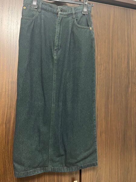 ダークグレー デニムスカート ウエスト64cm