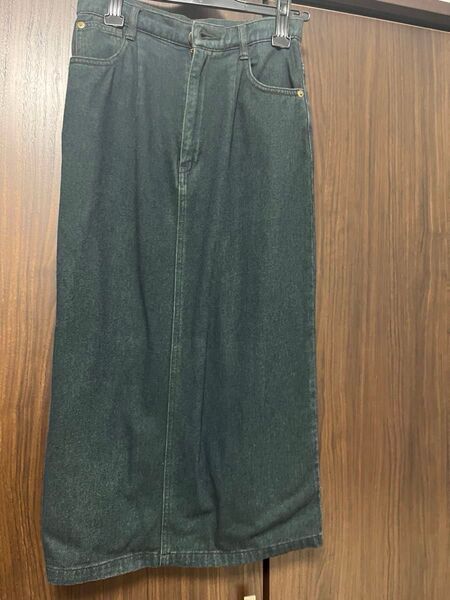 ダークグレー デニムスカート ウエスト64cm