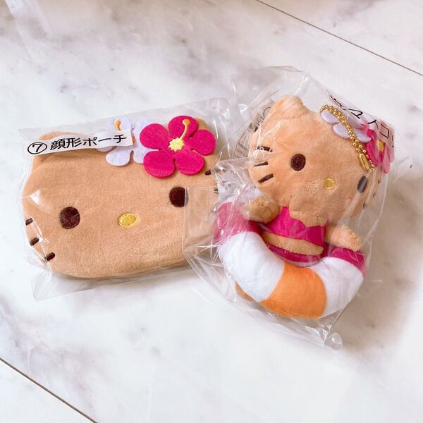 サンリオ ハローキティ キティちゃん 顔型ポーチ マスコット ポーチ 日焼けキティ